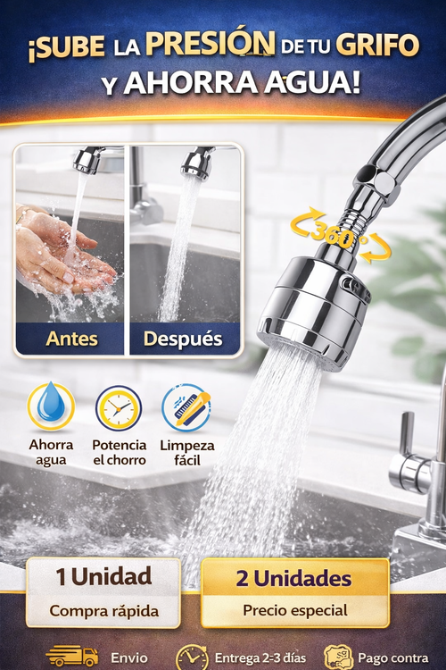 AquaFlex 360™ – Extensor de Grifo Giratorio Pack x2